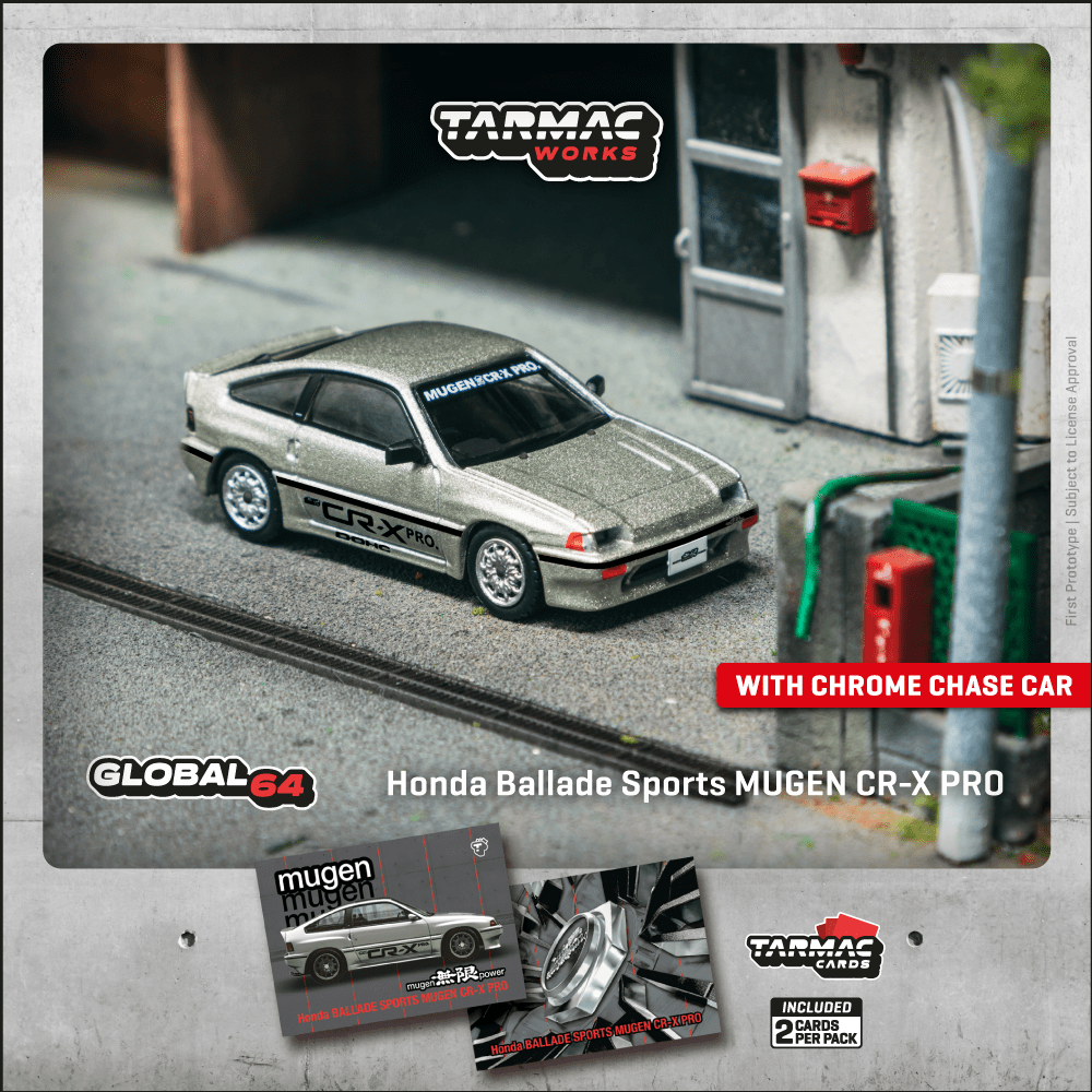 Pre Order - Tarmac Works - HONDA Ballade Sports MUGEN CR-X Pro Silver