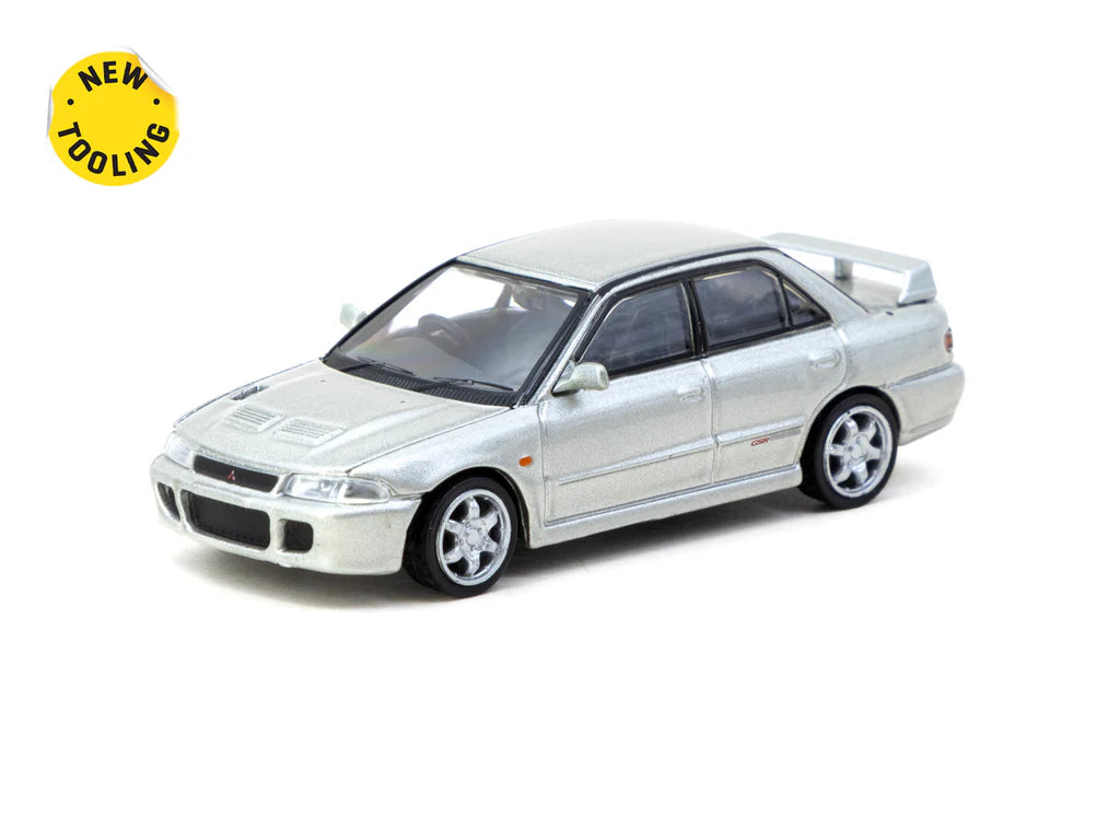 Tarmac Works 1/64 Mitsubishi Lancer GSR Evolution Silver Special Edition with Tarmac Cards - GLOBAL64