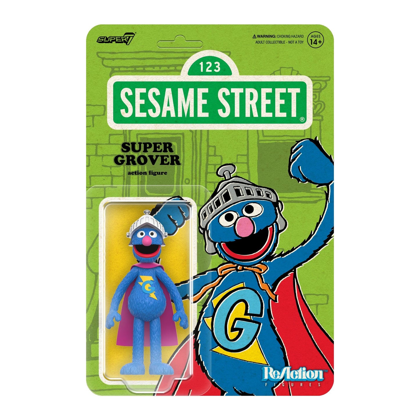Super7 - SESAME STREET REACTION FIGURES WAVE 03 - SUPER GROVER