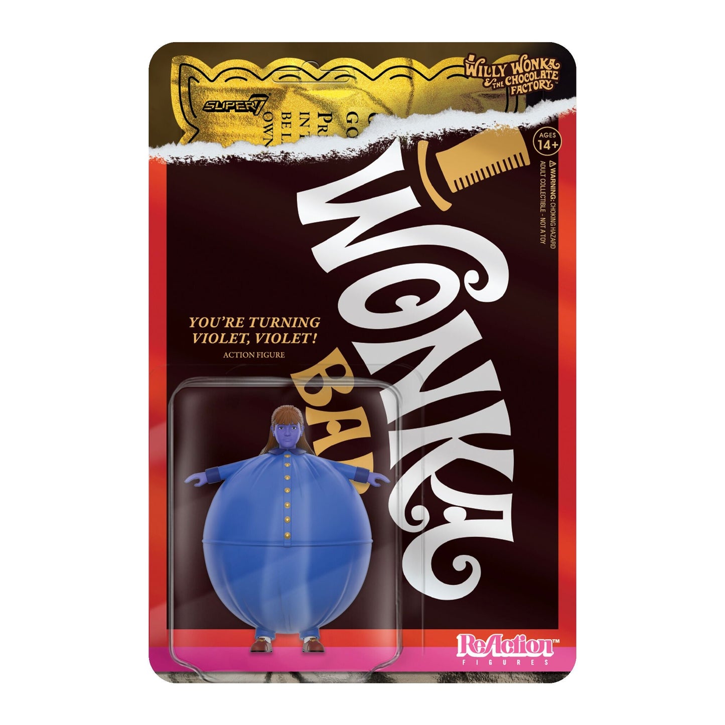 Super7 - WILLY WONKA & THE CHOCOLATE FACTORY REACTION FIGURES WAVE 03 - VIOLET BEAUREGARDE (BLUEBERRY)
