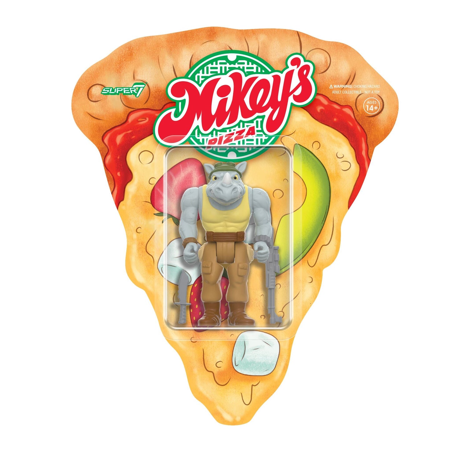 Super7 - TEENAGE MUTANT NINJA TURTLES REACTION FIGURES WAVE 10 - ROCKSTEADY (WEIRD PIZZA TO GO)