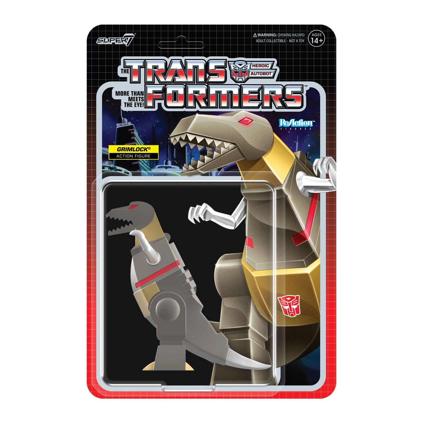 Super7 - TRANSFORMERS REACTION FIGURES WAVE 08 - GRIMLOCK (METALLIC)