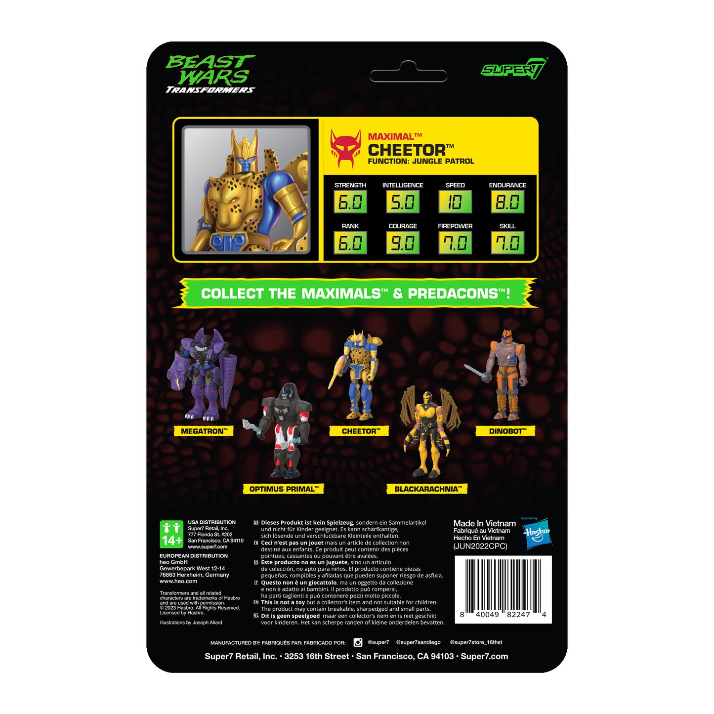 Super7 - TRANSFORMERS REACTION WAVE 7 BEAST WARS - CHEETOR