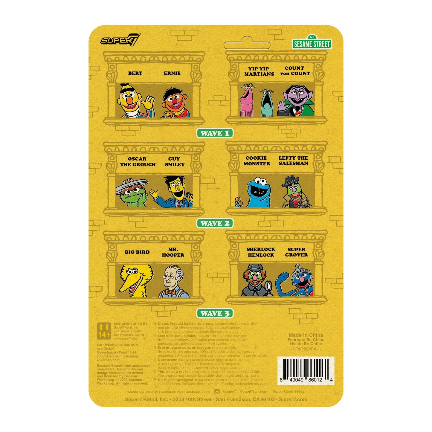Super7 - SESAME STREET REACTION FIGURES WAVE 03 - SHERLOCK HEMLOCK