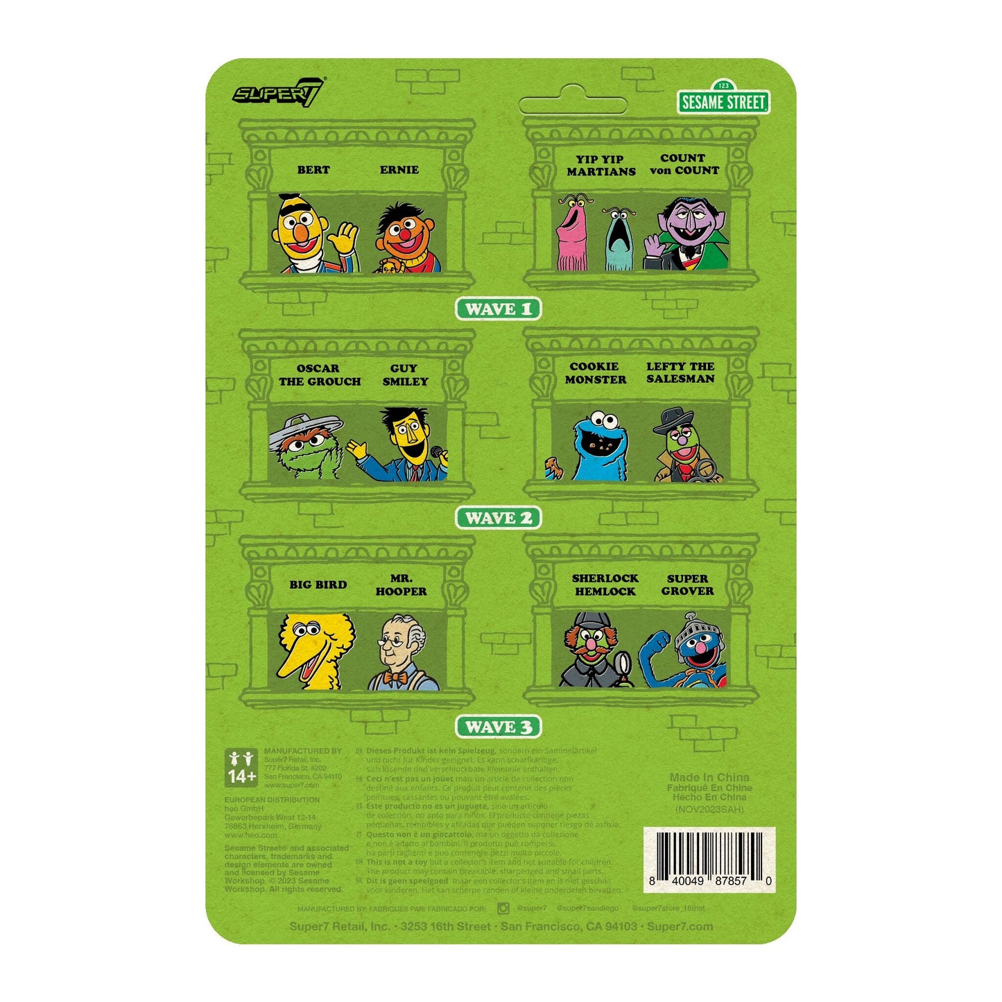 Super7 - SESAME STREET REACTION FIGURES WAVE 03 - SUPER GROVER