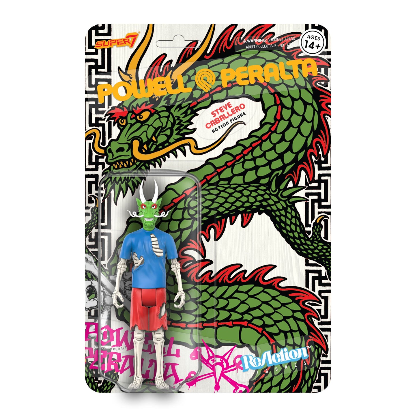 Super7 - POWELL-PERALTA REACTION FIGURE WAVE 3 - STEVE CABALLERO (CHINESE DRAGON)
