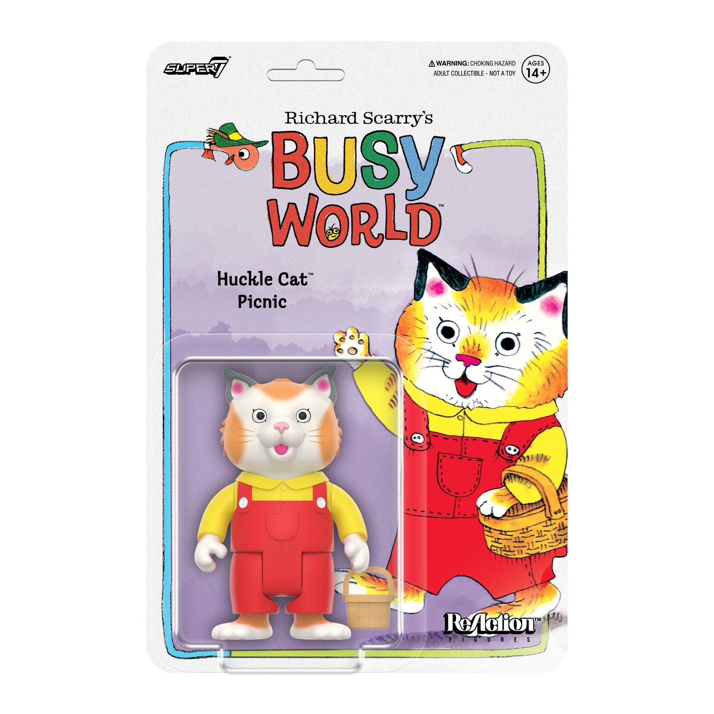Super7 - RICHARD SCARRY REACTION FIGURES WAVE 02 - HUCKLE CAT (OVERALLS)
