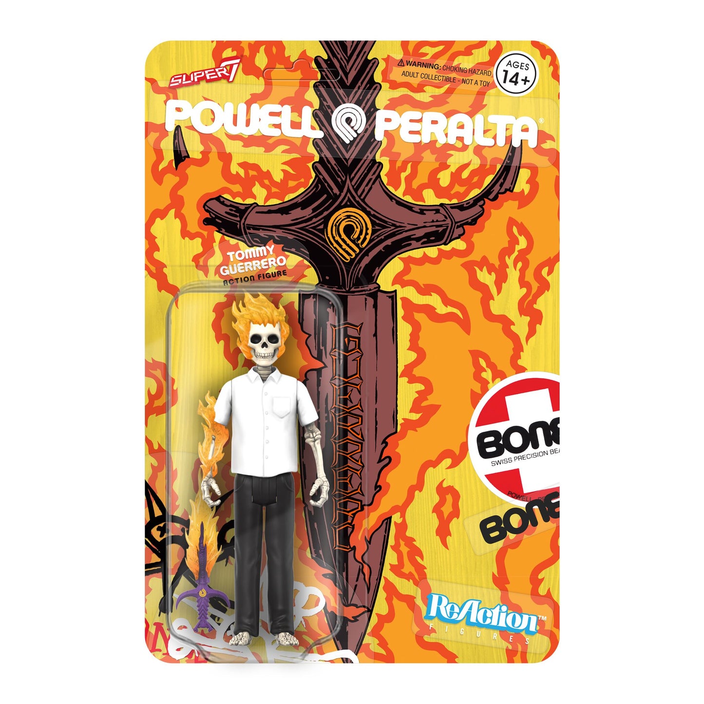 Super7 - POWELL-PERALTA REACTION FIGURE WAVE 3 - TOMMY GUERRERO FLAMING DAGGER (SF DOWNHILL)