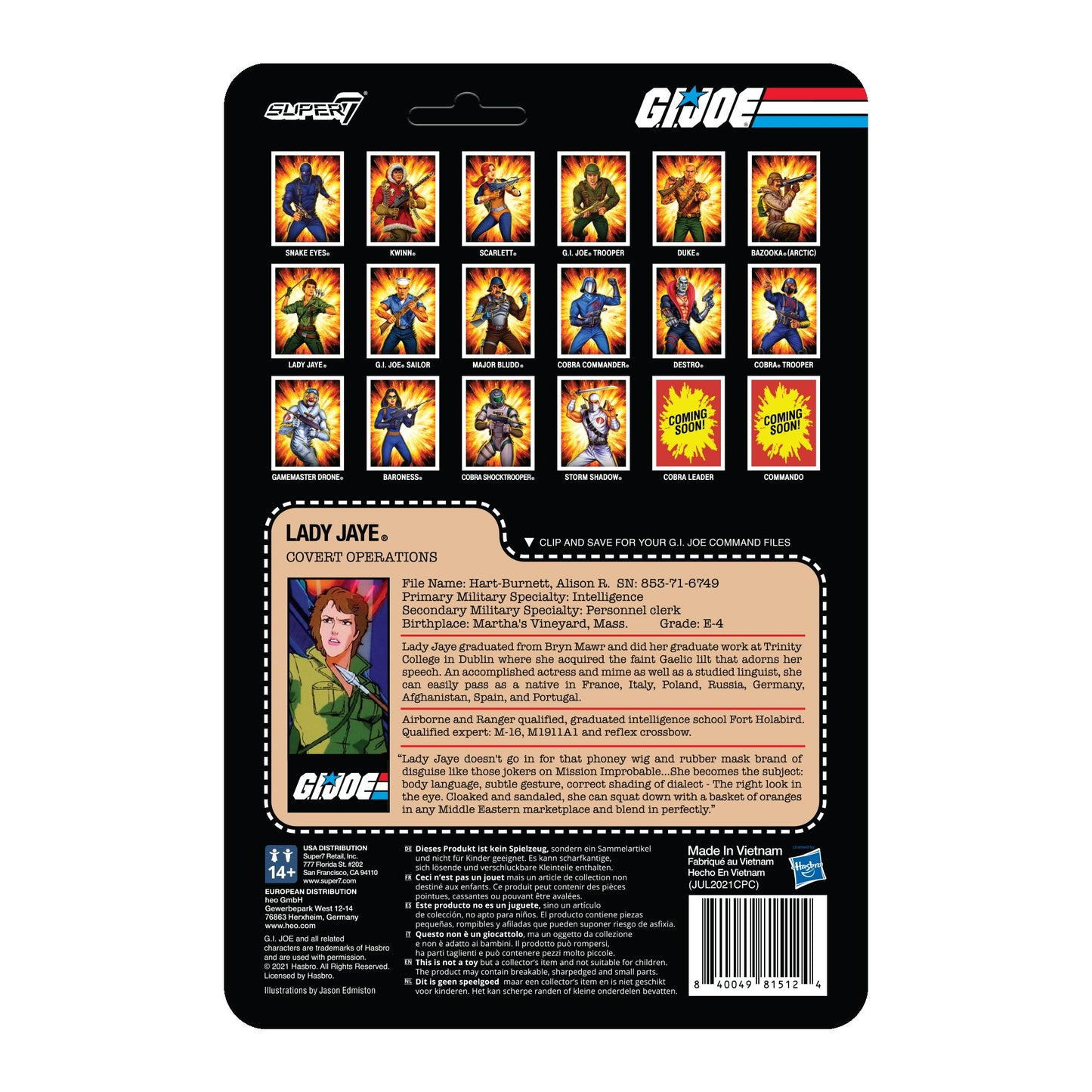 Super7 - G.I. JOE REACTION FIGURES WAVE 2 - LADY JAYE