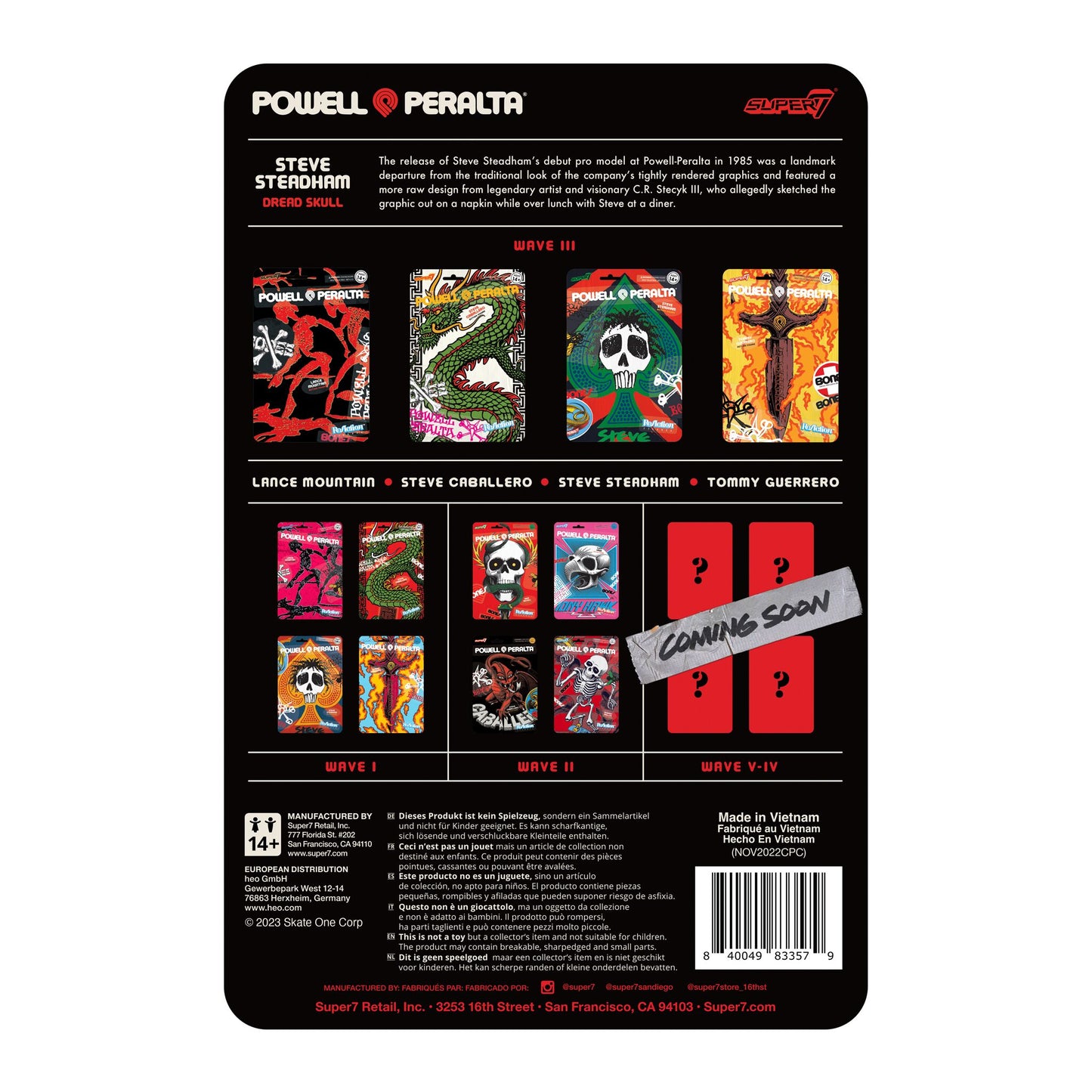 Super7 - POWELL-PERALTA REACTION FIGURE WAVE 3 - STEVE STEADHAM (DEL MAR)