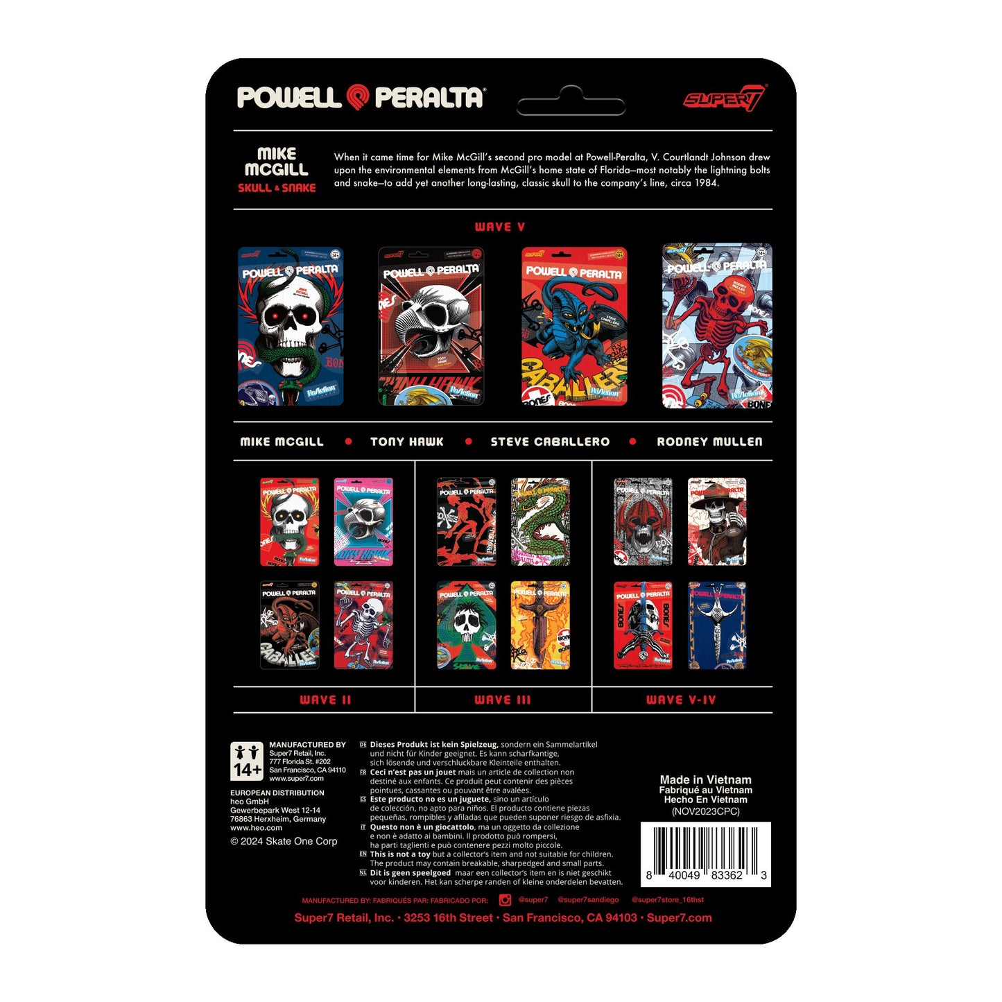 Super7 - POWELL-PERALTA REACTION FIGURES WAVE 05 - MIKE MCGILL (MT. TRASHMORE '85)