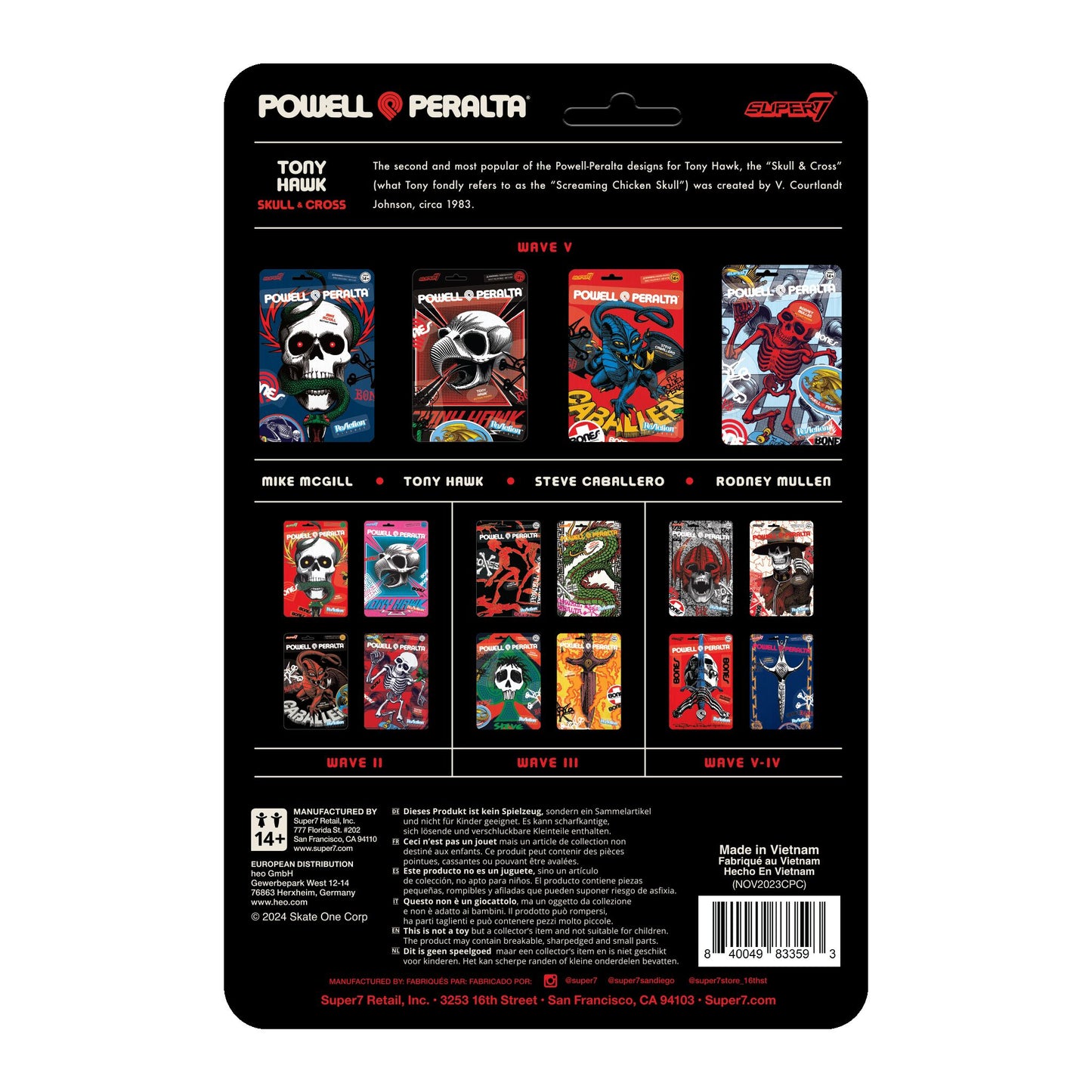 Super7 - POWELL-PERALTA REACTION FIGURES WAVE 05 - TONY HAWK (MT. TRASHMORE '85)
