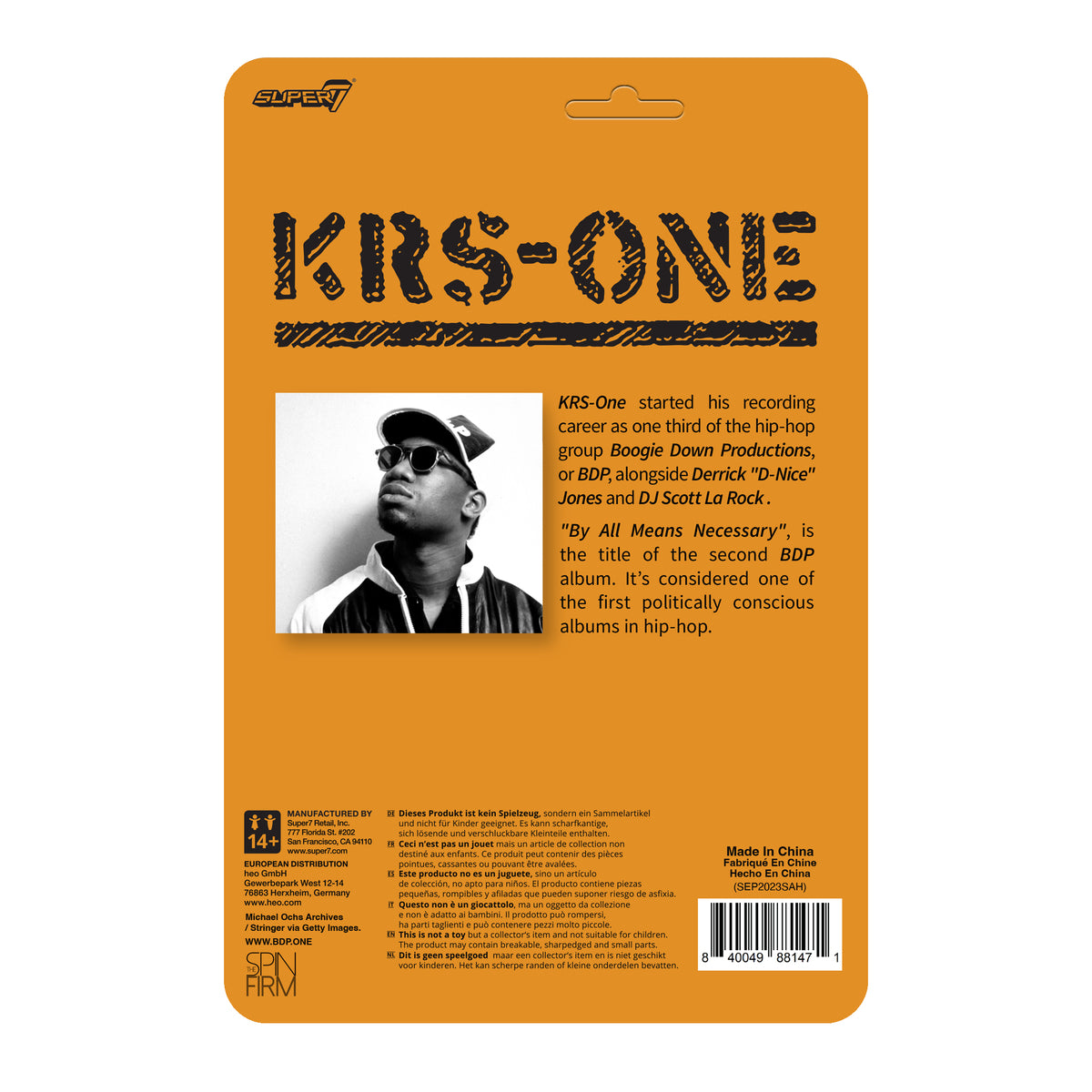 Super7 - KRS-ONE REACTION FIGURES WAVE 01 - KRS-ONE (BY ALL MEANS NECESSARY BDP)