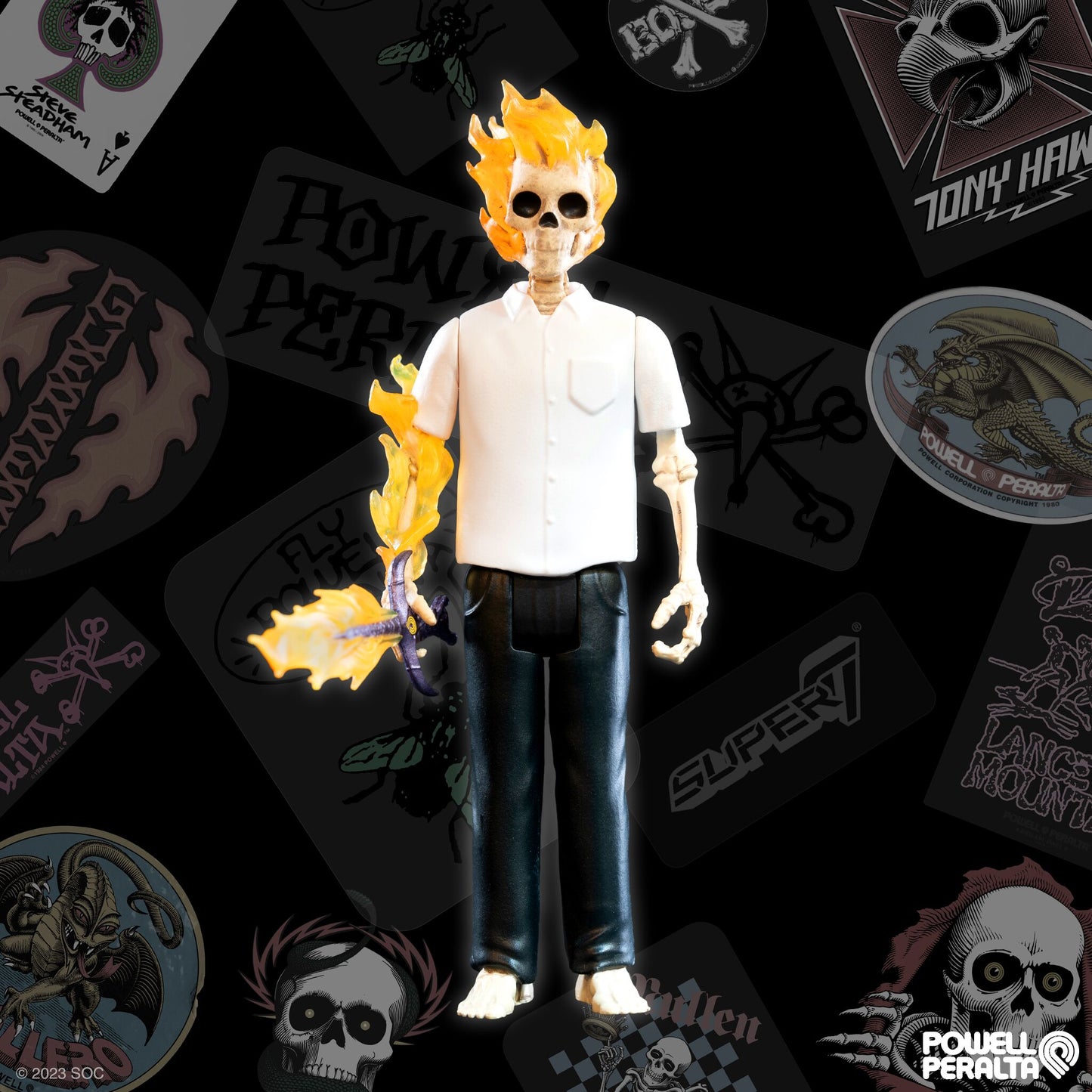 Super7 - POWELL-PERALTA REACTION FIGURE WAVE 3 - TOMMY GUERRERO FLAMING DAGGER (SF DOWNHILL)