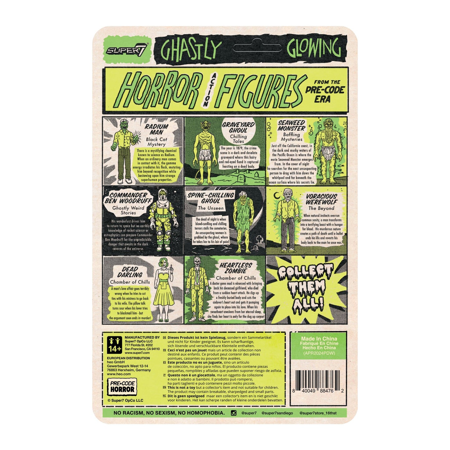 Super7 - PRE-CODE HORROR REACTION FIGURES WAVE 04 - UNSEEN 9 - SPINE-CHILLING GHOUL (GLOW)