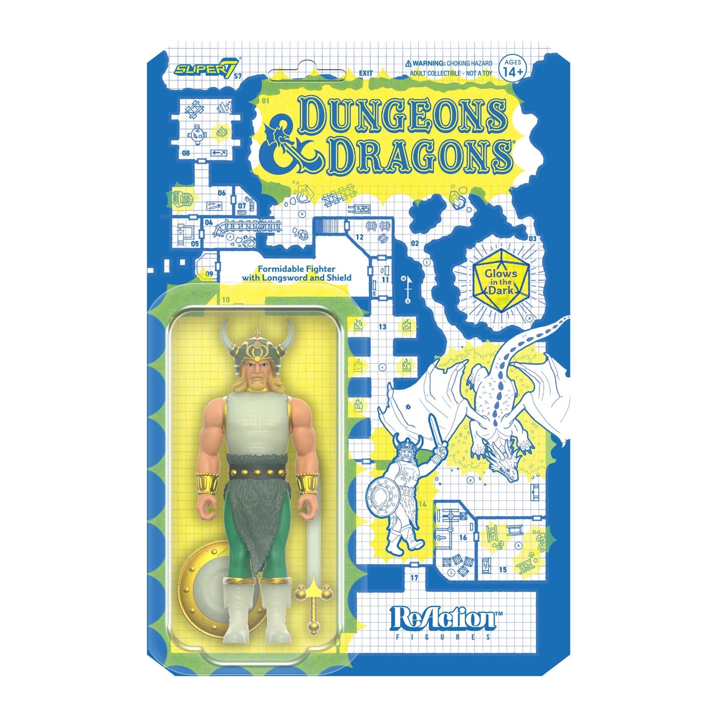Super7 - DUNGEONS AND DRAGONS REACTION FIGURES WAVE 04 - RED BOX FIGHTER (GLOW)