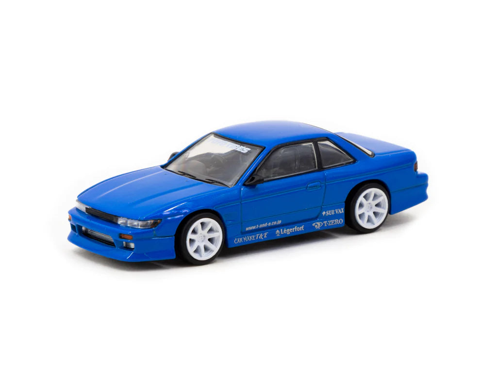 Tarmac Works Global 64 - VERTEX Nissan Silvia S13 Toyo Tires Blue scale 1:64